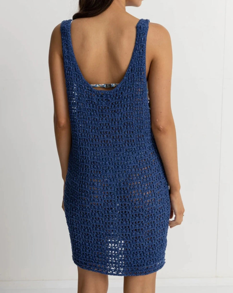 Maddie Knit Mini Dress in Blue