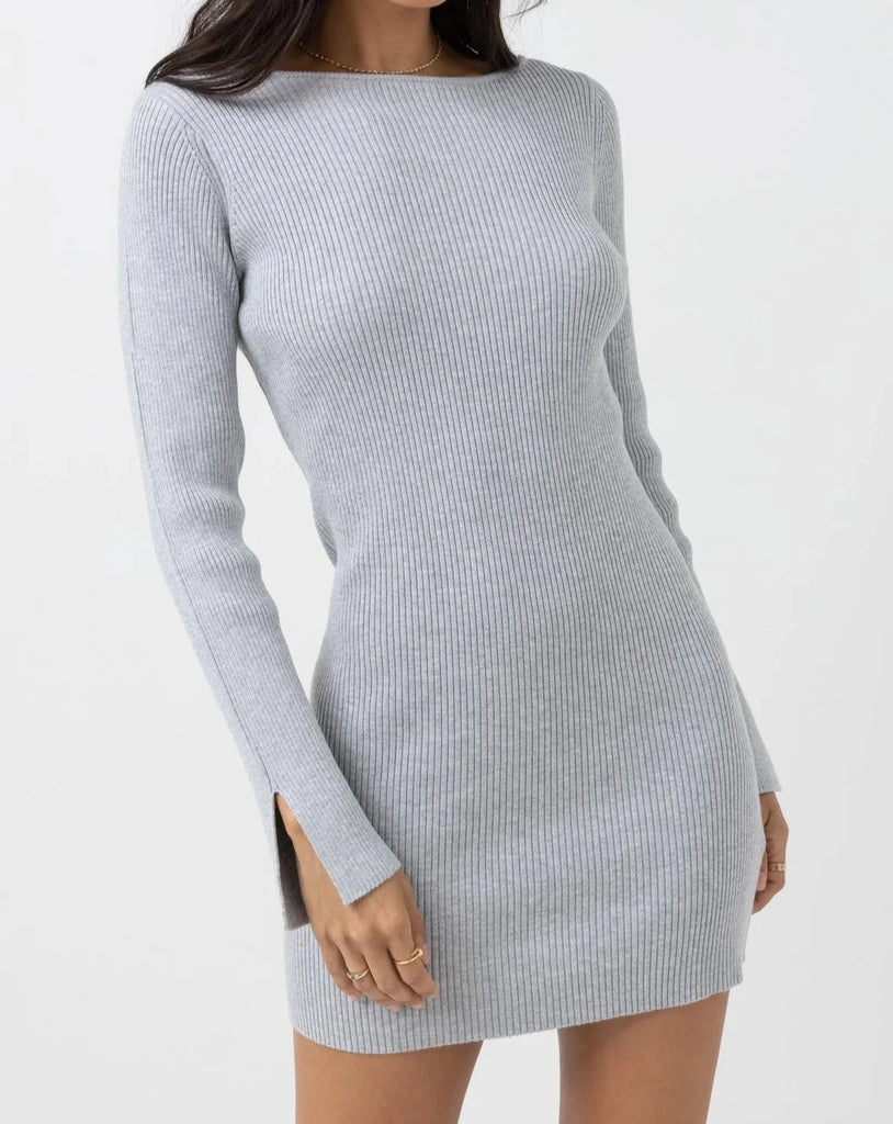 Noemie Knit Dress in Grey