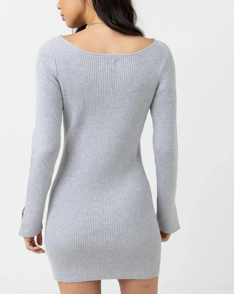 Noemie Knit Dress in Grey
