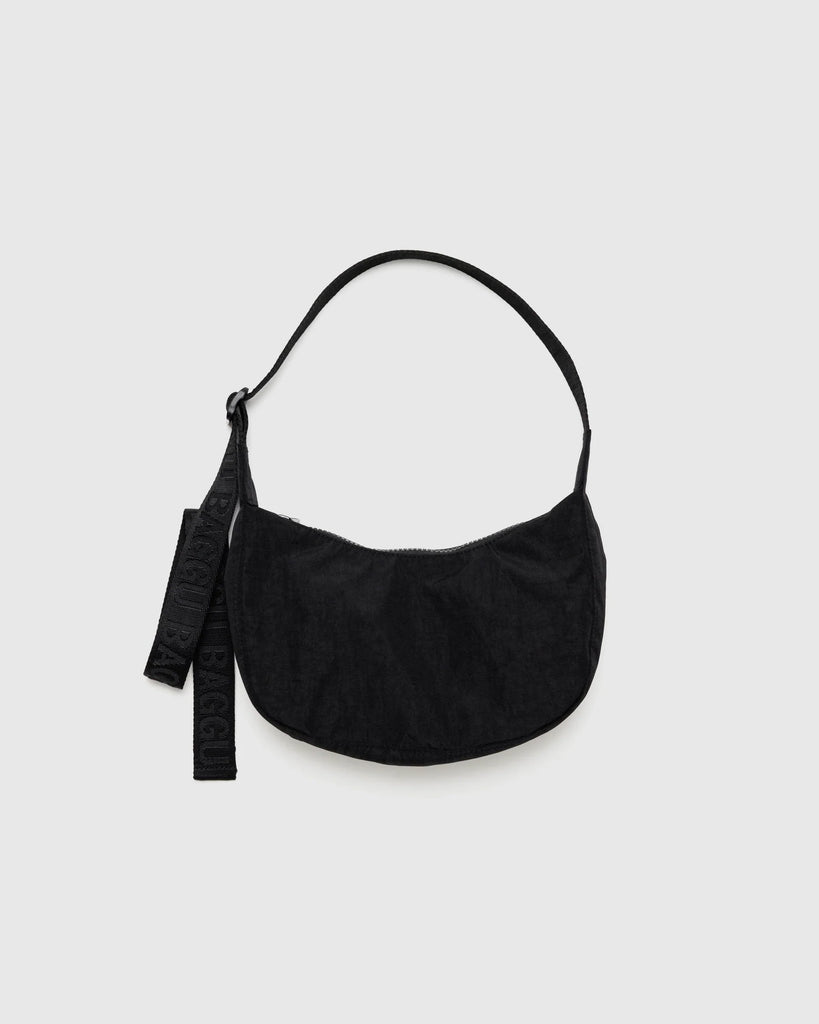 Small Nylon Crescent Bag in Black