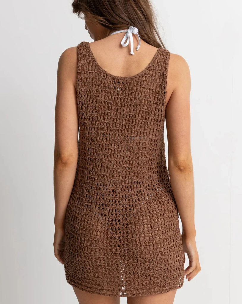 Maddie Knit Mini Dress in Chocolate
