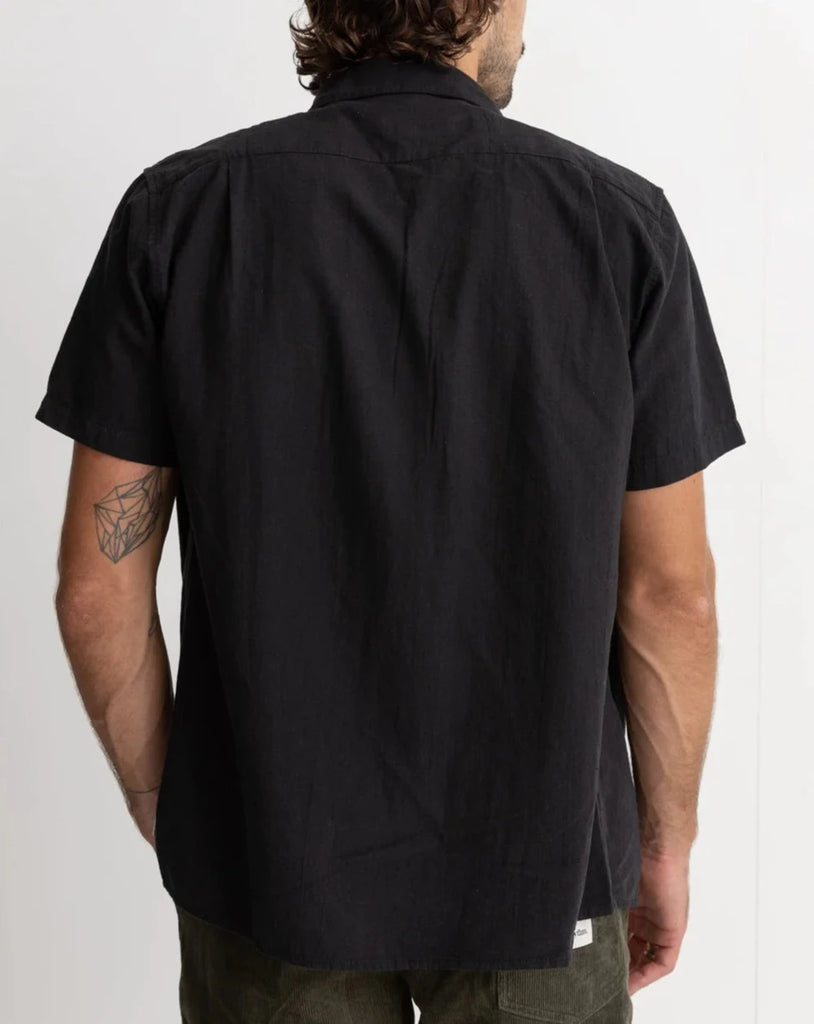 Classic Linen SS Shirt in Black