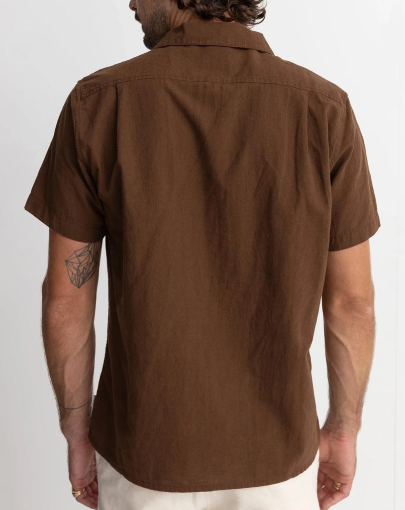 Classic S/S Linen Shirt in Chocolate
