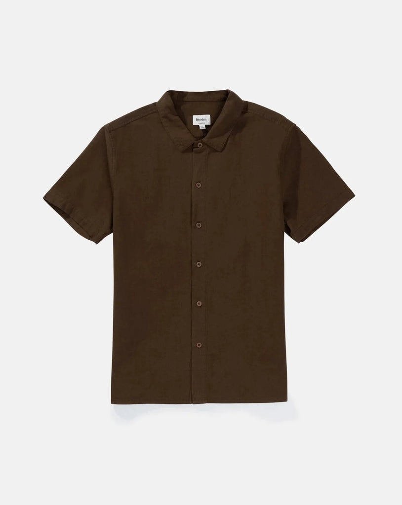 Classic S/S Linen Shirt in Chocolate