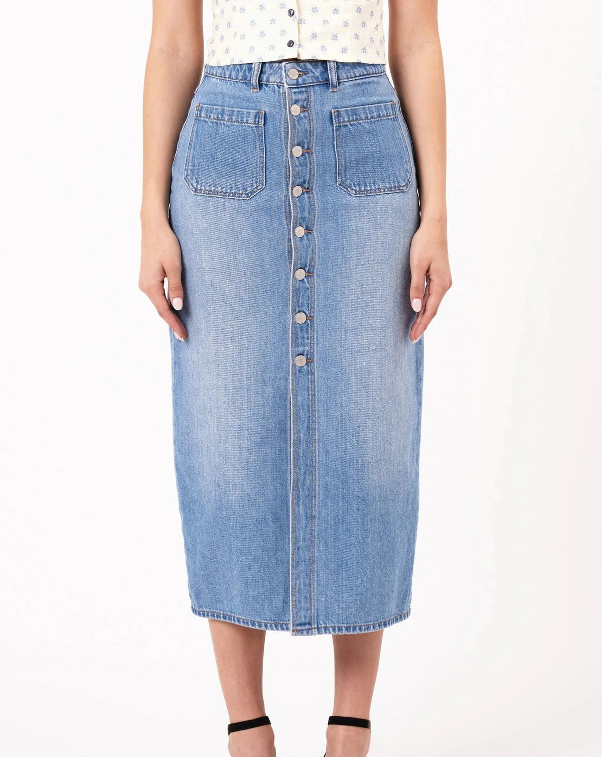Button sailor skirt top