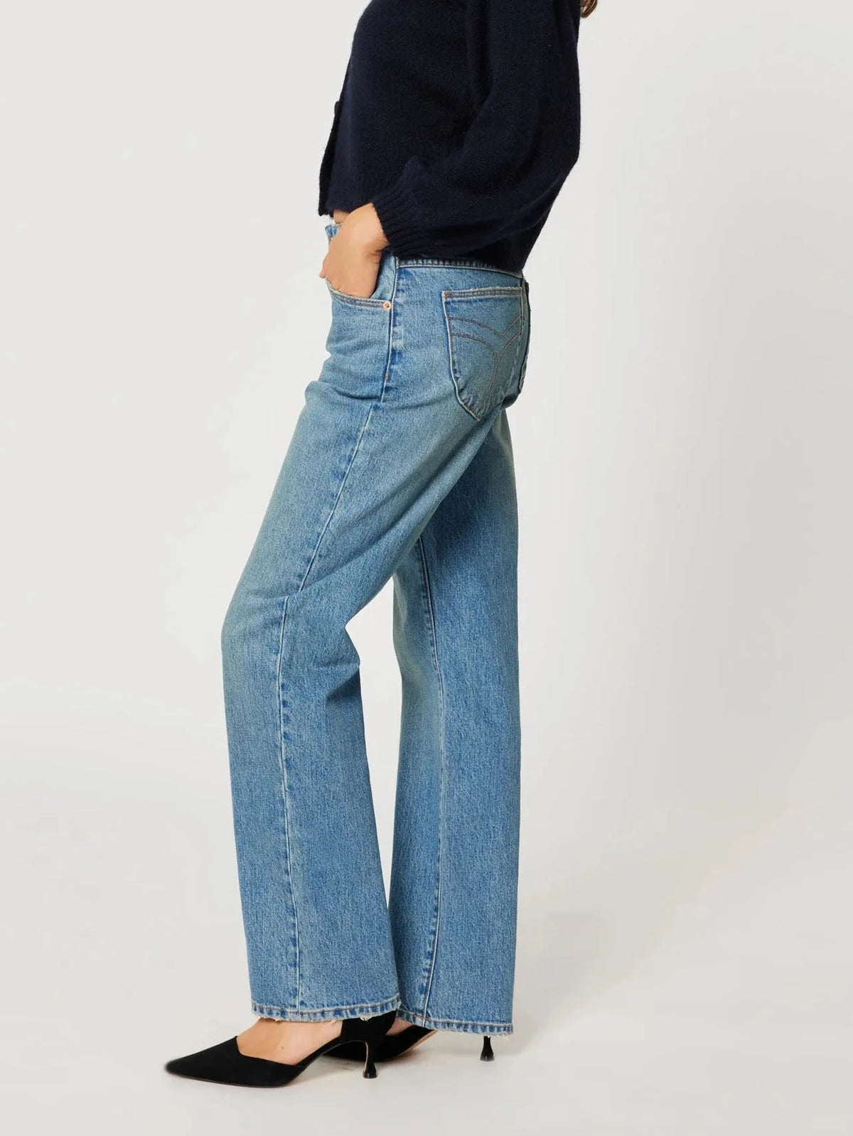Delphine Navy Knit Pants