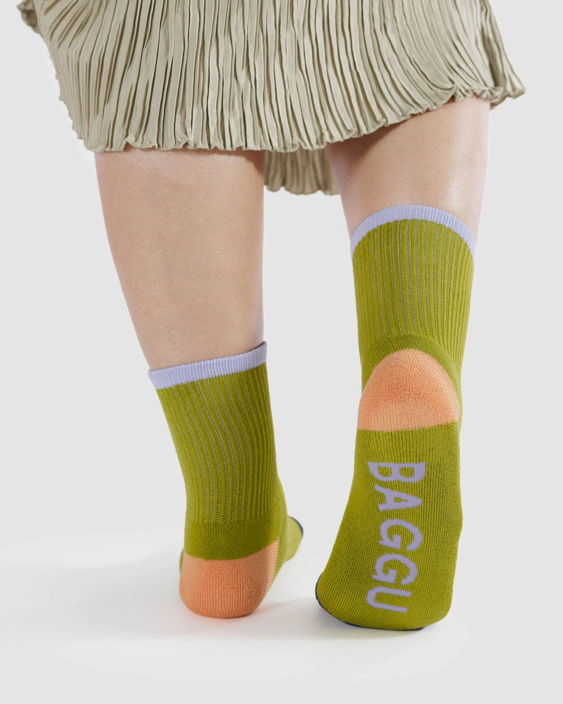 Baggu Ribbed Sock in Lemongrass Mix