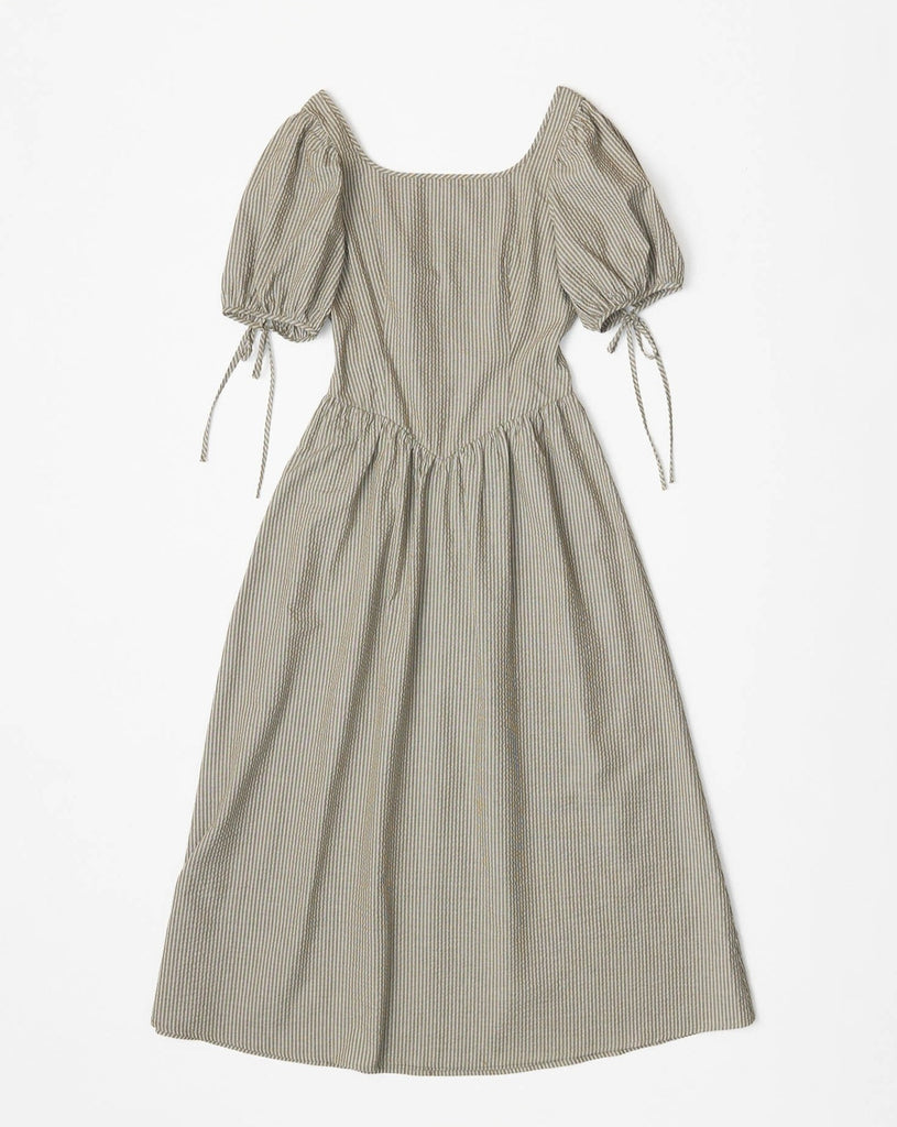 Bethany Dress in Olive Stripe