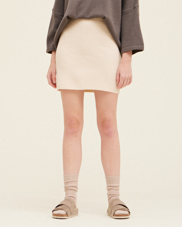 Becca Knit Skirt in Ivory