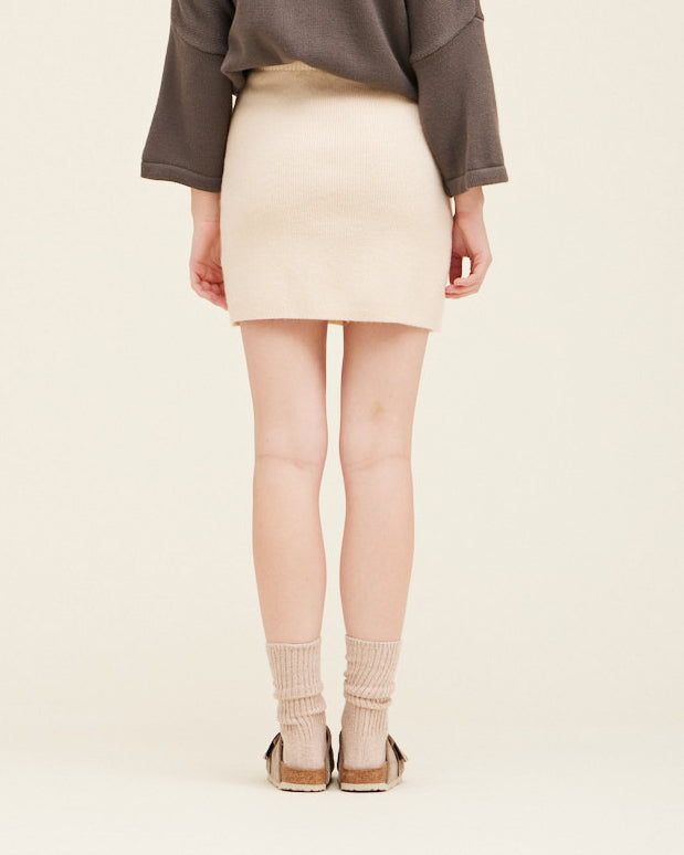Becca Knit Skirt in Ivory