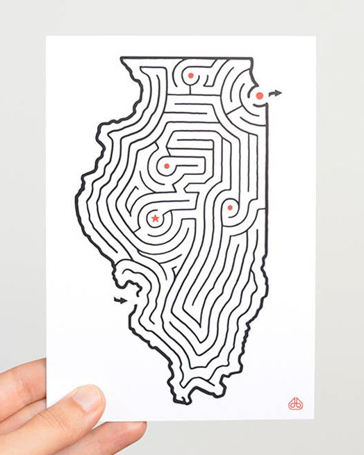 Illinois Maze Postcard
