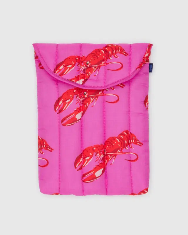 ★ Baggu ★ パソコン ラップトップ スリーブ13”14”ピンクロブスター Puffy Laptop Sleeve 13/14