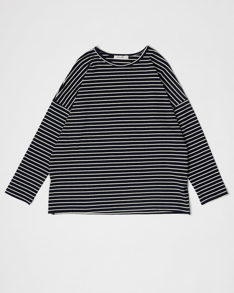 Tate Striped Tee in Navy/White