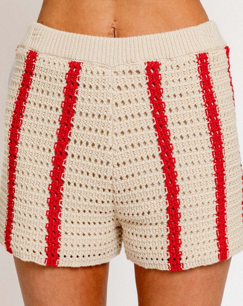 Donna Shorts in Red Stripe