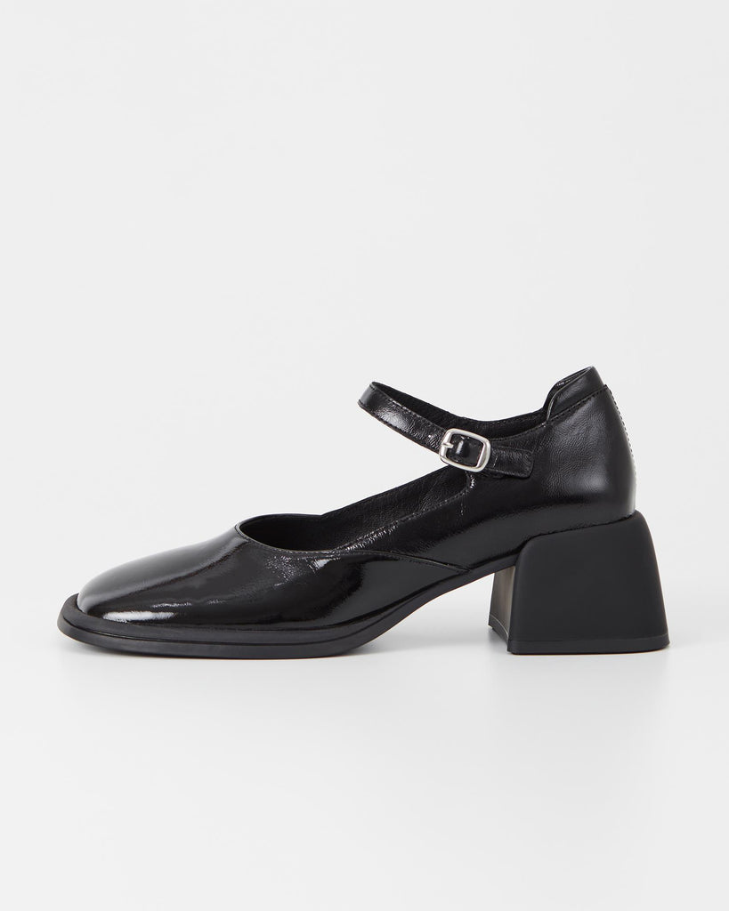 Ansie Mary Janes in Black Patent
