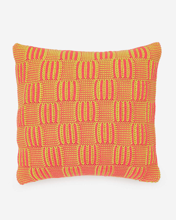 Chunky Checkerboard Pillow in Melon