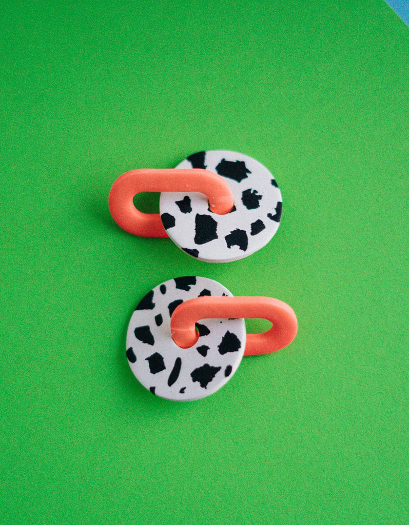 Primavera Earrings in Tiger and Cow