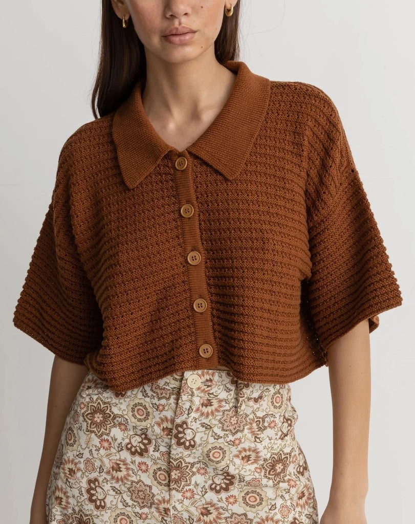 Evermore Knit Shirt in Caramel