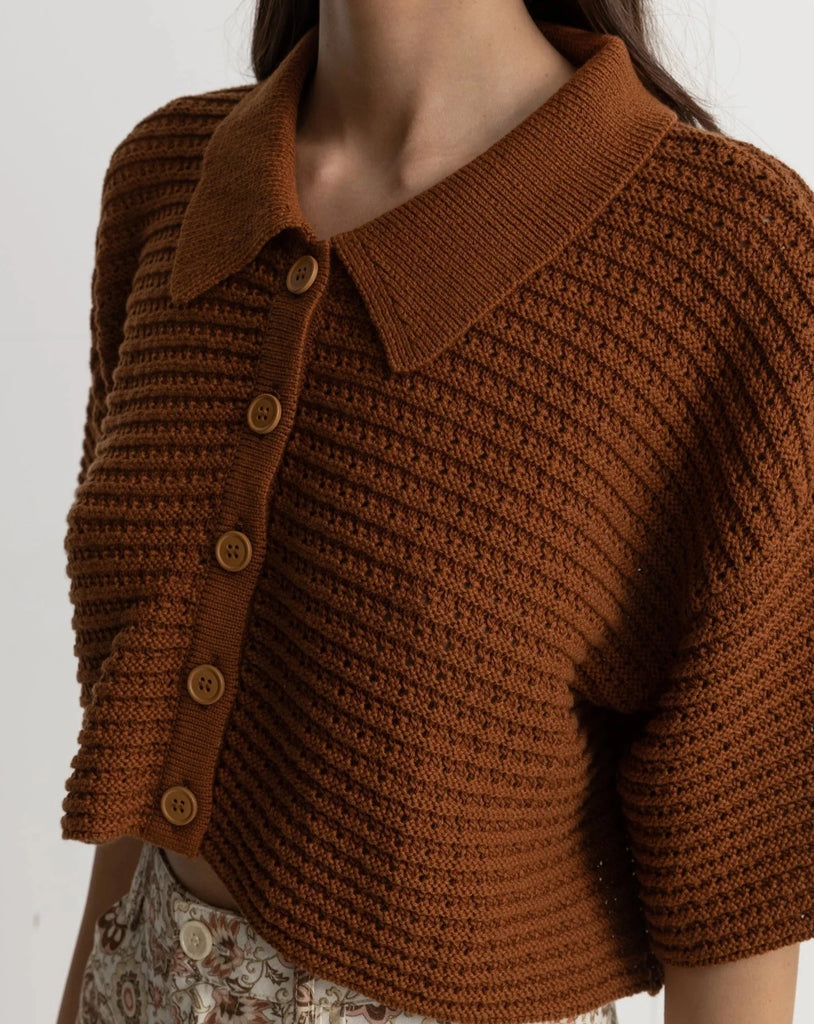 Evermore Knit Shirt in Caramel