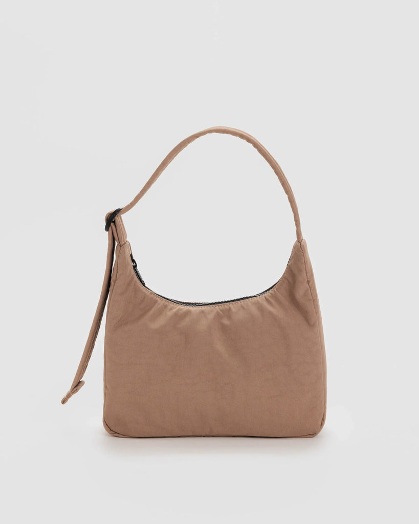 Mini Nylon Shoulder Bag in Cocoa