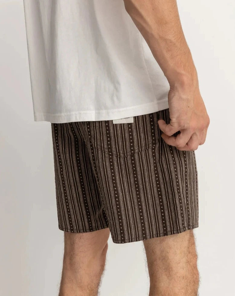 Jacquard Linen Jam Shorts in Brown