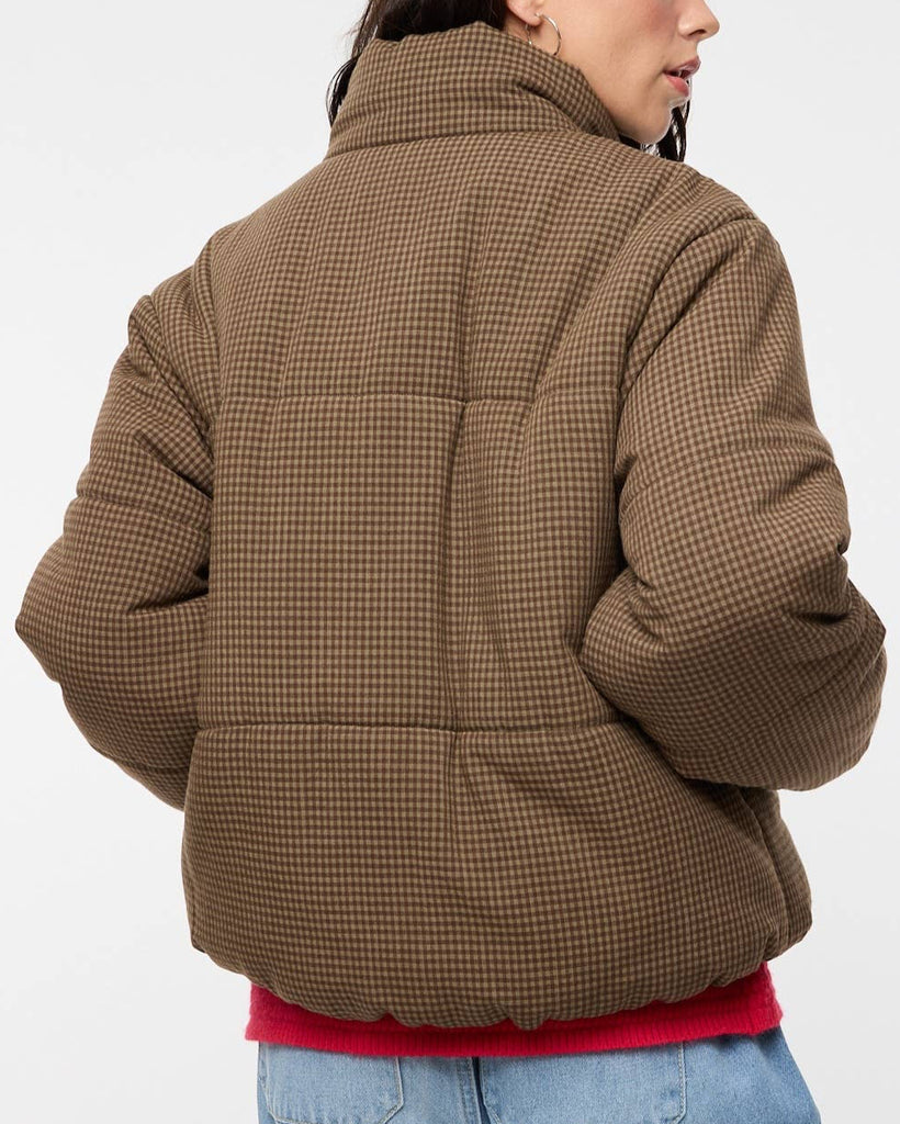 Fall Gingham Puffer Jacket