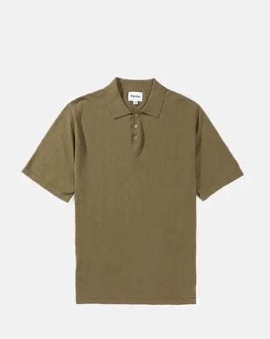 Essential Knit Polo in Olive