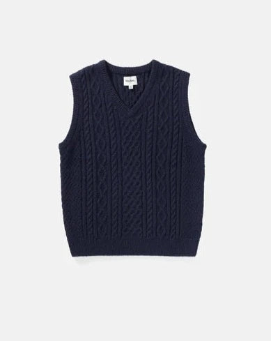 Mohair Knit Vest in Navy