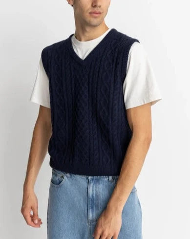 Mohair Knit Vest in Navy