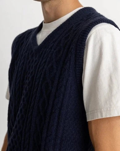 Mohair Knit Vest in Navy