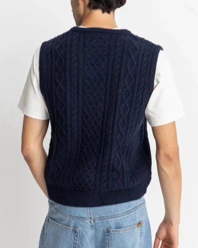 Mohair Knit Vest in Navy