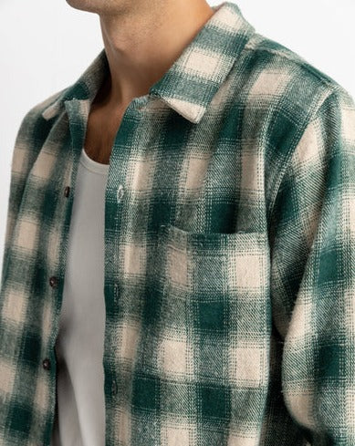 Plaid Ls Flannel in Green