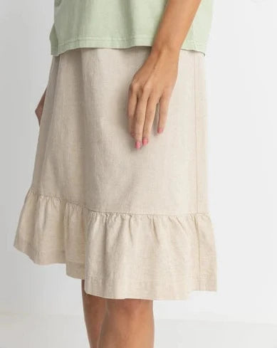 Jyoti Tiered Midi Skirt in Natural