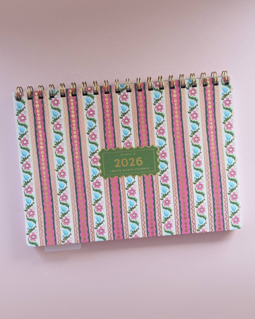 2026 Desktop Planner, Block Print Stripe