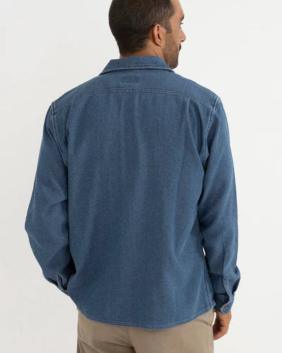 Textured Wale Shirt in Washed Indigo