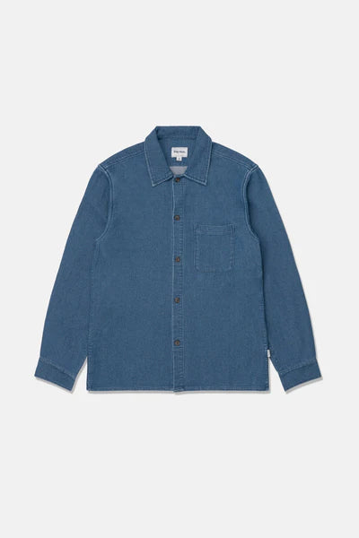 Textured Wale Shirt in Washed Indigo