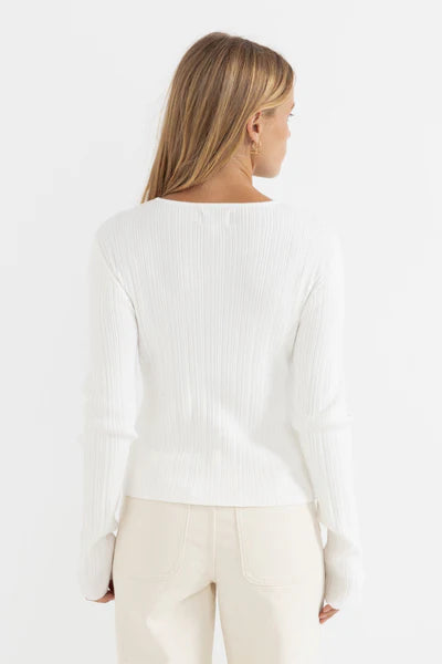 Essential Long Sleeve Knit Top in Cream