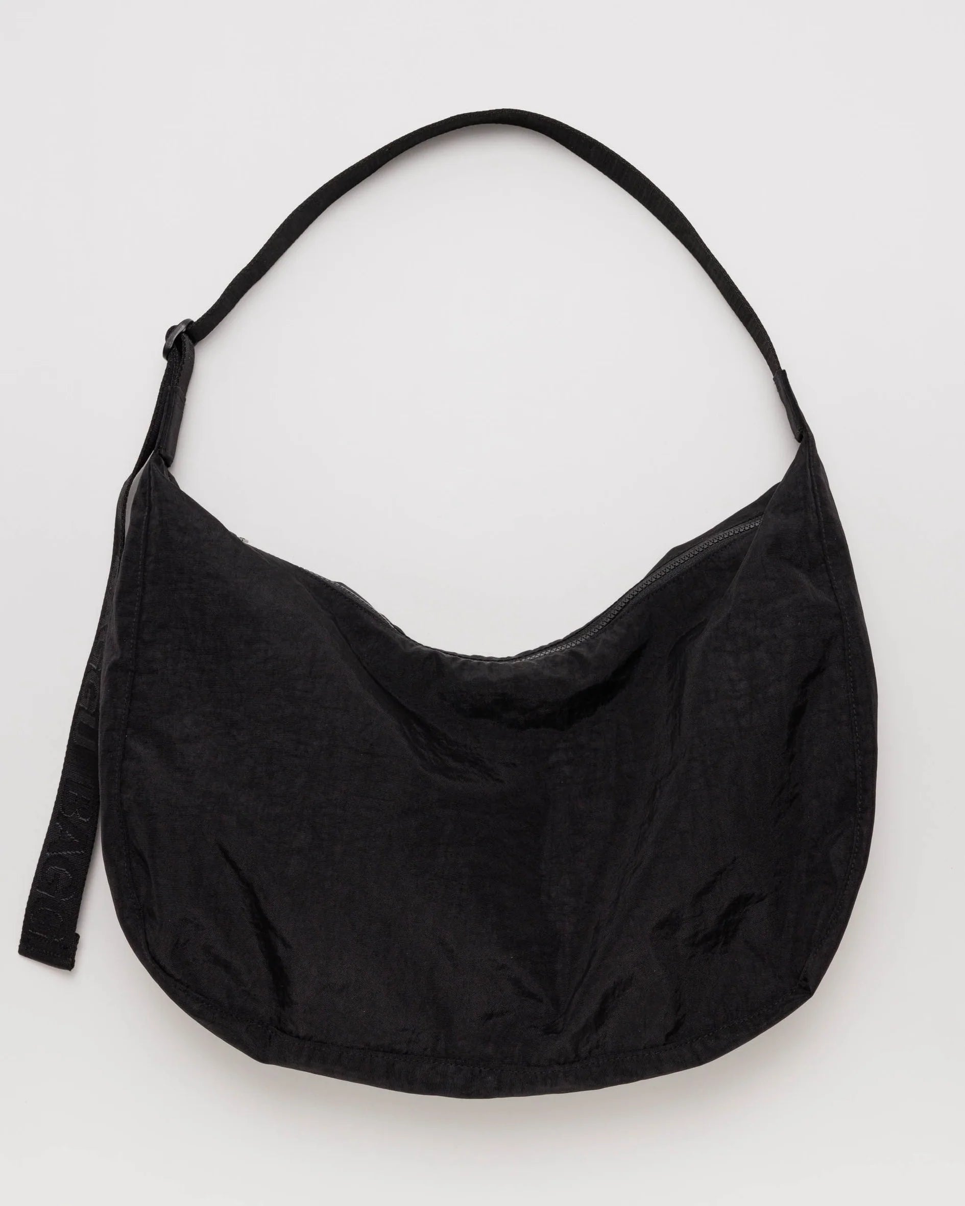 Large Nylon Crescent Bag in Black | Penelope