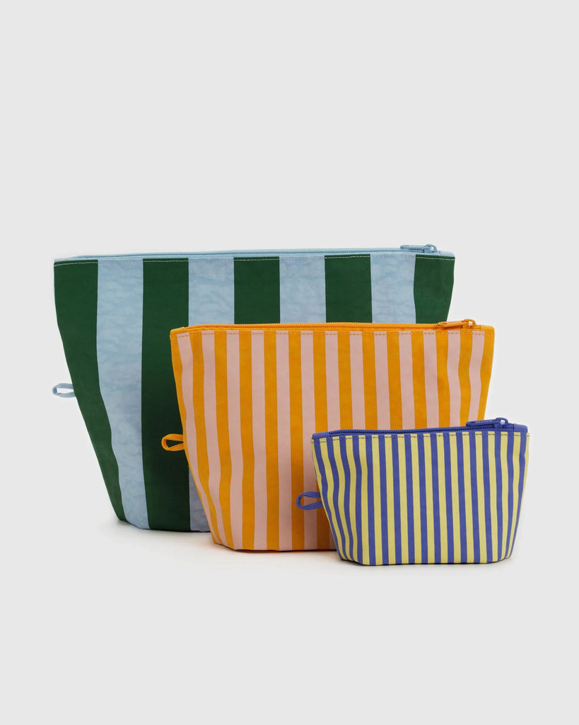 Go Pouch Set in Hotel Stripes