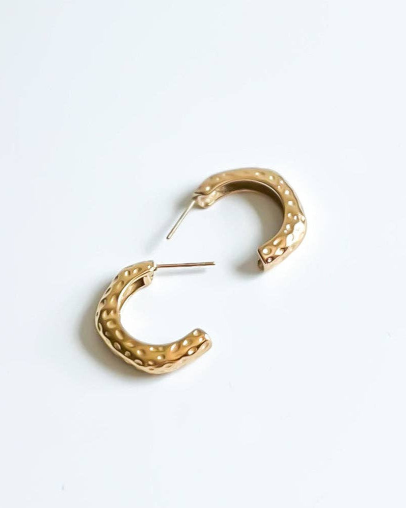 Hammered Hoop Earrings