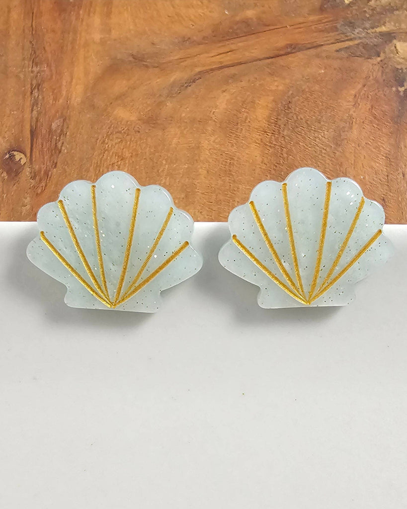 Seashell Studs - Seafoam Pearl