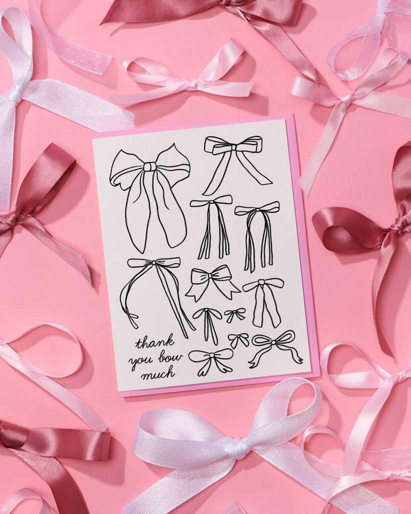 Bow Girly Thank You Card