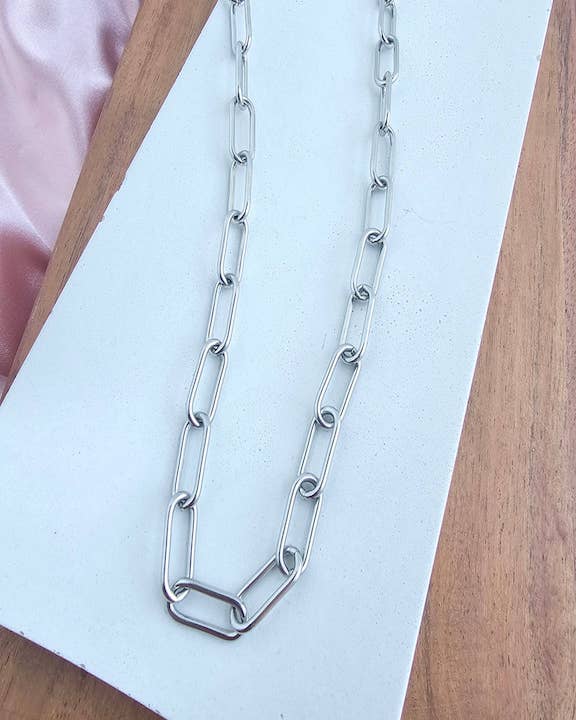 Silver Chunky Paper Clip Chain