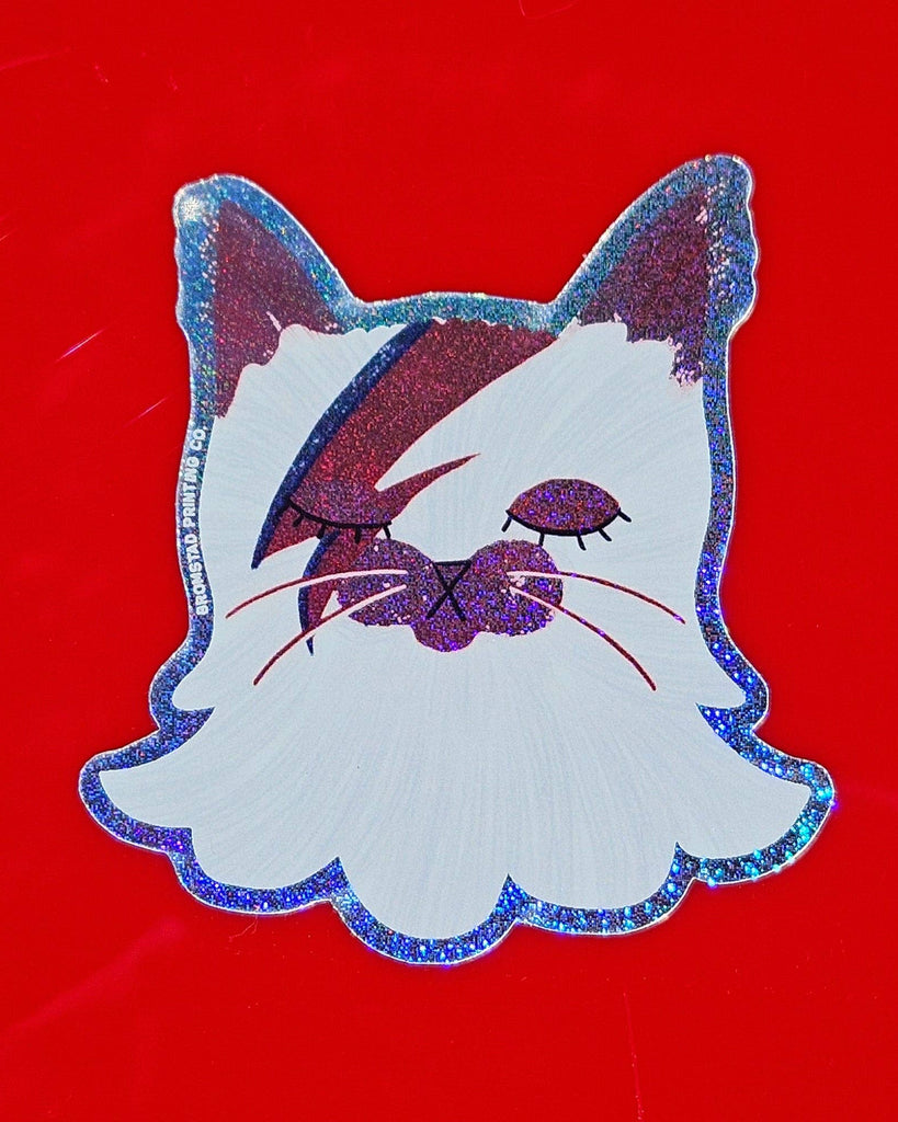 David Bowie Cat Sticker