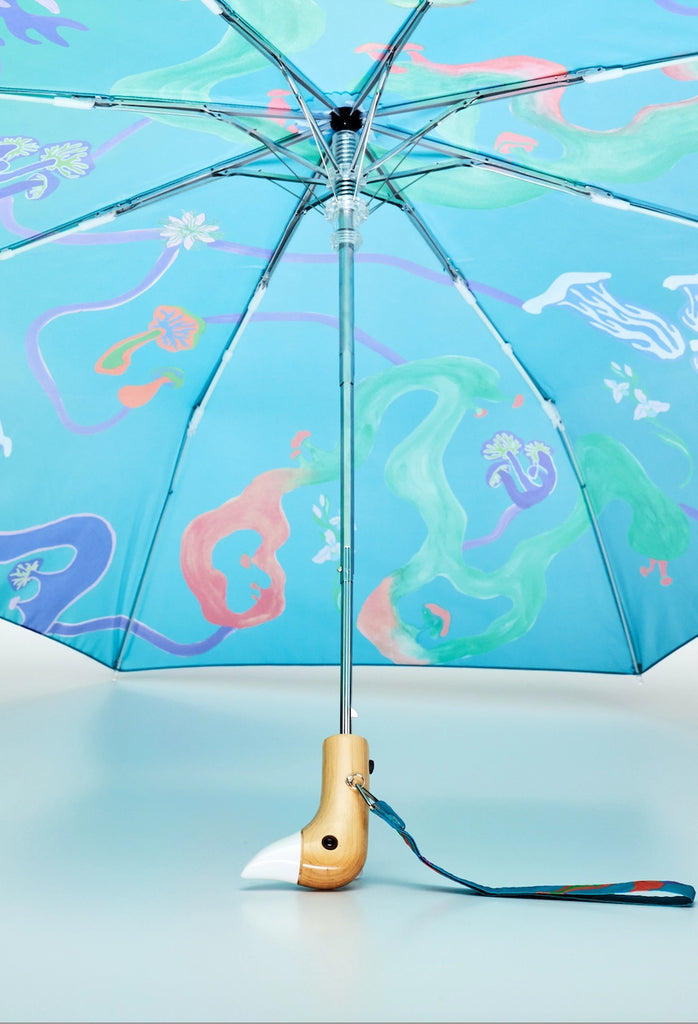 Compact Umbrella in Aqua Fungi