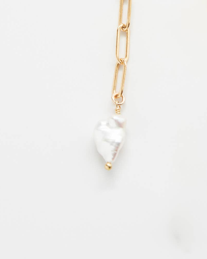 Pearl Gemstone Chain Jacket Earrings