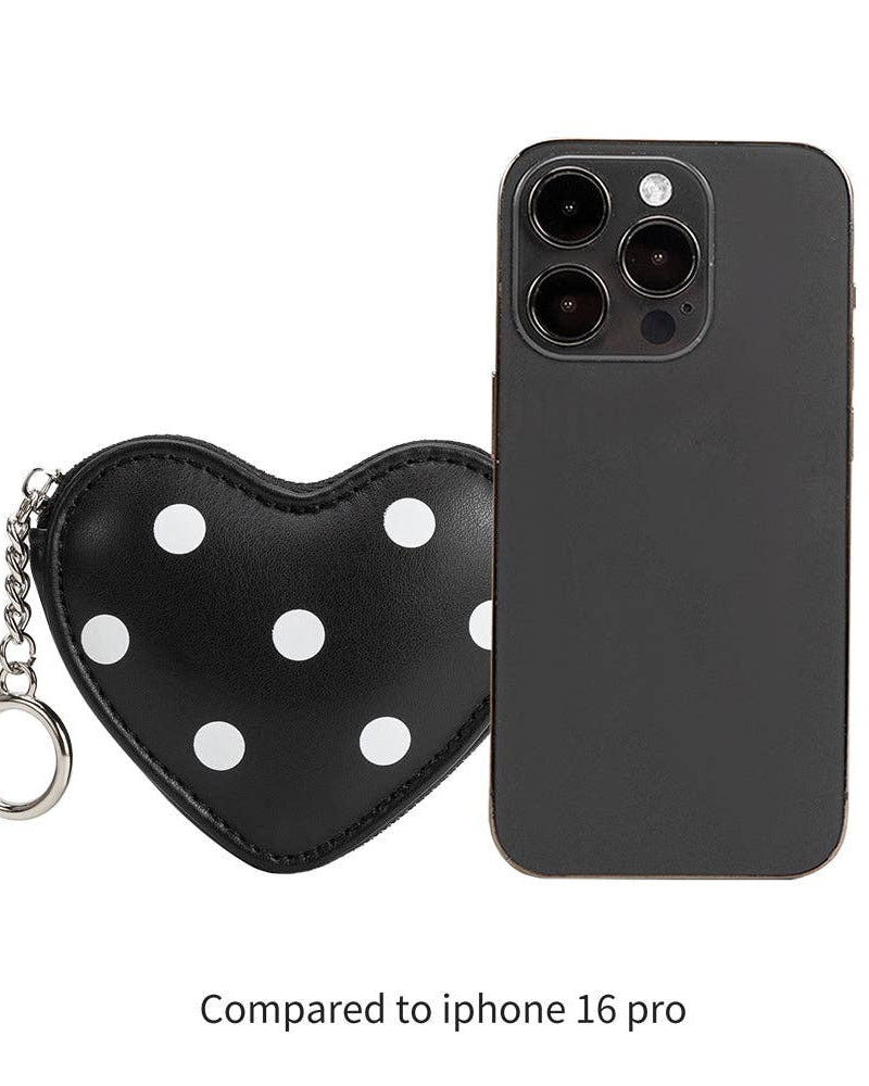 Puffy Heart Charm in Polka Dot