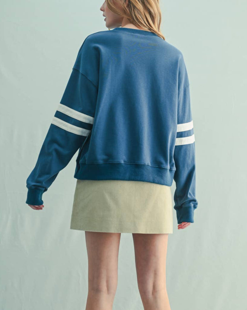 Varsity Striped Knit  in Blue