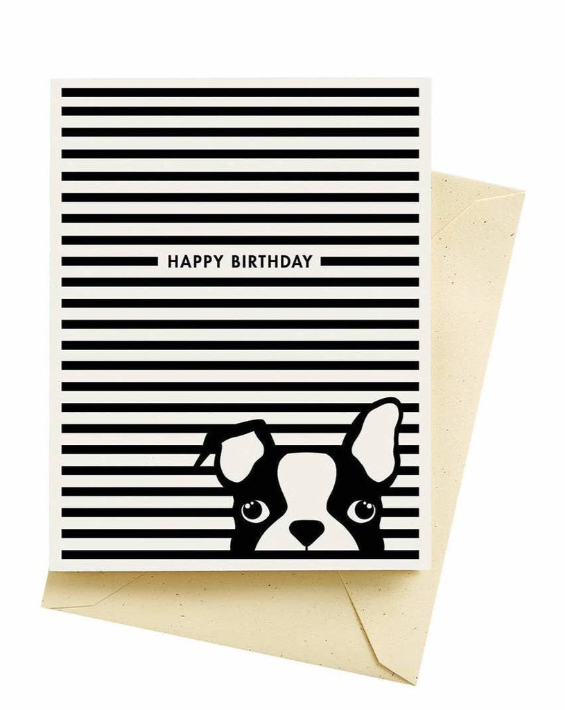 Dog Stripes Birthday Card