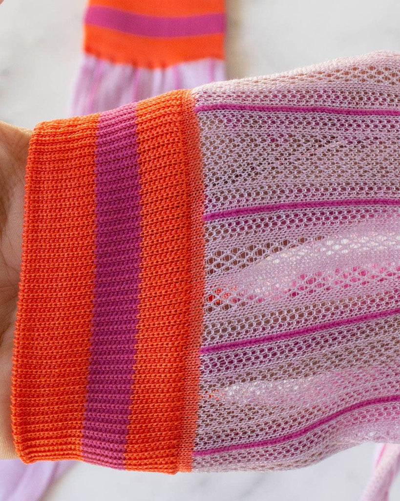 Ankle Mesh Striped Socks